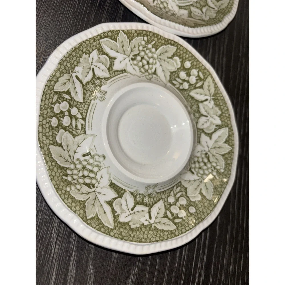 Kensington Staffords Somerset Saucers Green‎ White Fruit Lot of 2